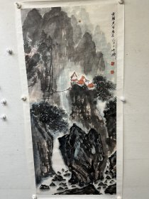 已故山水画家 吴传麟先生 高山流水图