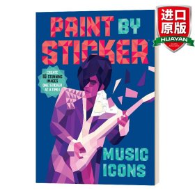 英文原版 Paint By Sticker: Music Icons 贴图画册：音乐偶像 英文版 进口英语原版书籍