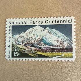 USA112美国1972年 国家地理 阿拉斯加雪山公园 外国邮票 新 1全