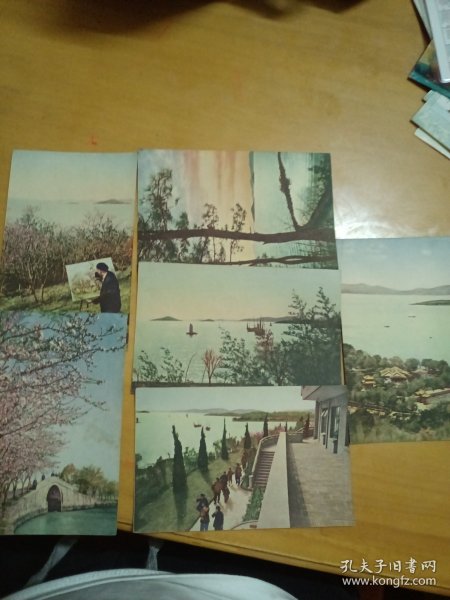 太湖，50年代彩色画片，敖恩洪摄，全六枚。缺封套！