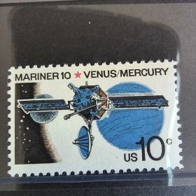 USAn美国1975 水手号飞经金星水星 航天卫星 雕刻版外国邮票 新 1全