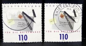 信110德国2000年邮票 邮票日 钢笔 信封 1全上品信销 随机发货,2015斯科特目录0.8美元