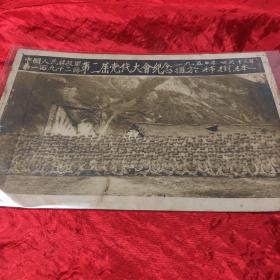 老照片：中国人民解放军第一百九十二师第二届党代大会纪念1950年七月摄柿树林