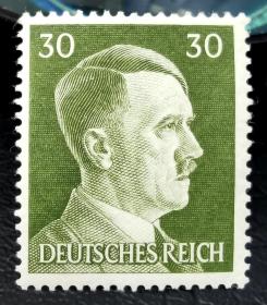 2-104#，德国1941年邮票3角 人物肖像 1枚新 原胶上品无贴