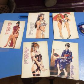 卡通美少女明信片 5张（日本动漫大师精品系列）（箱5）