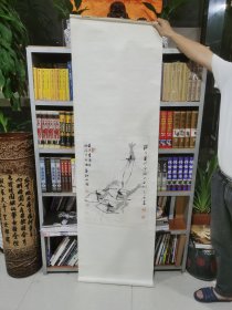 胡铁生，已故著名篆刻大家，书法作品一幅，小品画一幅，（保真，如假包换）
