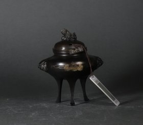 清代错金银花卉纹香薰炉，尺寸：12.5*13，重525g，闻得评级，3级赔付！