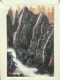 王正上海籍画家《夕阳山外山》