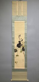 日本名家绘画：石川竹邨《葫芦栖雀图》（保真）