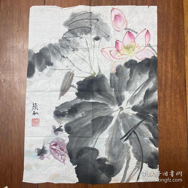 师承杨建侯、 谭勇、吴国亭等三位教授老画家姬颜和国画 约1平尺  终身保真