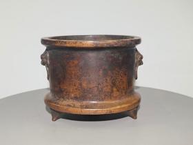 古玩收藏  古董  铜器  铜香炉  尺寸  长宽高:11.5/11.5/9厘米   重量:2.5斤
