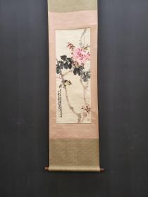 旧藏 赵少昂 精品纸本花鸟立轴 画心