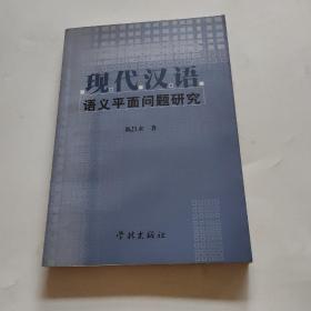 现代汉语语义平面问题研究