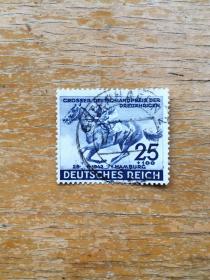 纳粹德国1942年汉堡德比赛马邮票一枚
