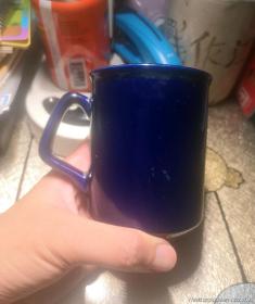民国霁蓝釉茶杯