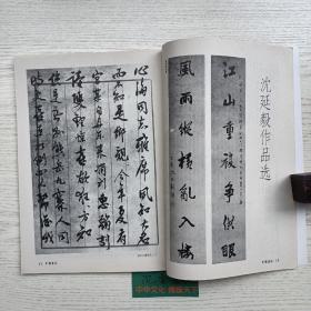 《中国书法》杂志，沈延毅书法选（共17页，有聂成文先生的评论文章），薛永年等理论家谈“书法与绘画”，沙孟海书法选，翁同龢书法选（评析），