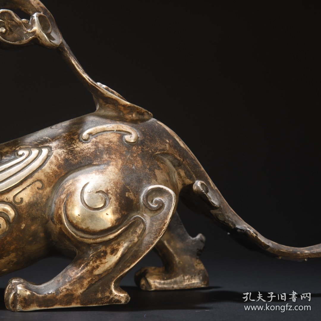 旧藏 老铜胎神兽摆件