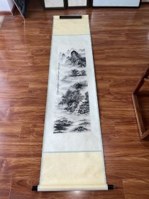 刘锡永 山水原装原裱立轴，尺寸130×34cm