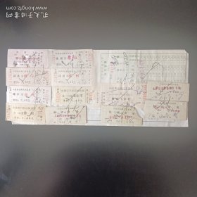 1982年的火车汽车票。江苏山东地区：徐州，临沂，费县，淮北市，沛县，苍山，临沭，睢宁。附带一张改错票，徐州至沛县。