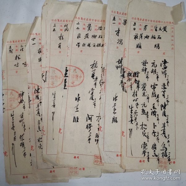 商丘民权民国晚期全国中医工作者协会毛笔手写药方，女性产后和经期各种疾病，中医师黄克佩书法飘逸，涉及多个中药配方，有重要的临床价值，一共8份