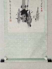 保真书画，近现代名家，辛鉴名（辛鉴铭）国画一幅，原装裱立轴，尺寸68.5×45cm。