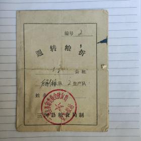 1972年三河夏庄后丞相周转粮折