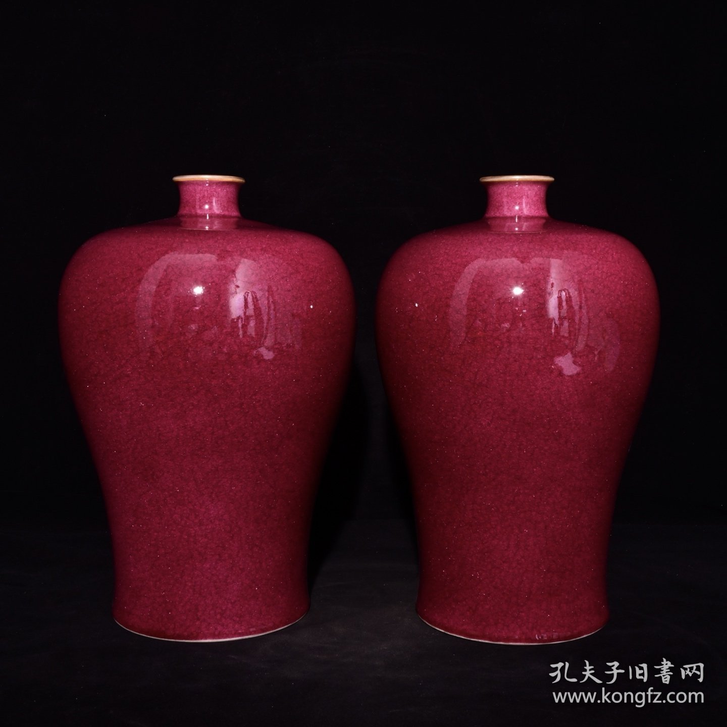 旧藏 清雍正宝石红釉梅瓶 高30.5×20.5厘米