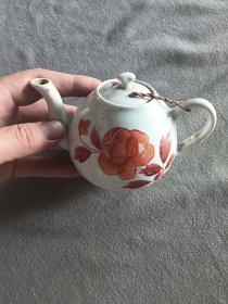 矾红彩 茶壶/全品