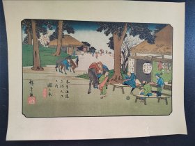 《19》日本回购古美术 古艺术 28cmx22cm  广重画