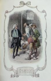 豪华羊犊皮精装：The Vicar of Wakefield 《威克斐牧师传》1904年初版豪华烫金vellum羊犊皮封面特装本， 插画大师C. E. Brock 绘本豪华满堂烫金精装古董书 24张早期套色插图 品相绝佳