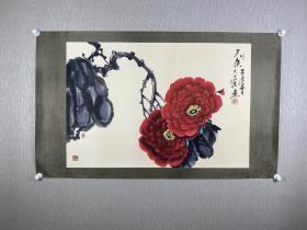 崔廷玉重彩牡丹