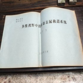 （民族语言研究资料）多维视野中的傣语亲属称谓系统 8开油印本 社会科学院硕士学位论文