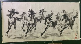 徐悲鸿门下牧马人所作八骏图