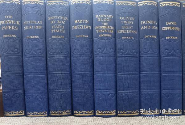 1930年左右 Works Of Charles Dickens 《狄更斯作品集》，16册全，25部作品，布面精装，英国伦敦出版，英文原版，内有大量版画插图