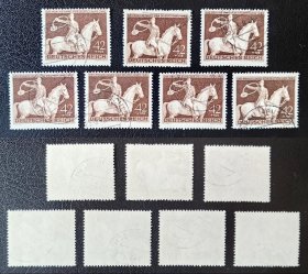 2-732德国1943年上品信销邮票1全。第10届墨尼黑褐绶带赛马大奖赛。单枚价随机发货！