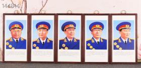 珍藏红木镶粉彩瓷板画《十大将军》挂屏一组！