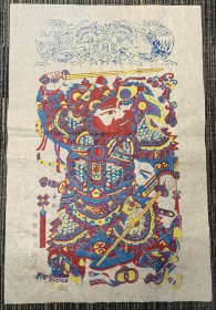 杨家埠年画《门神秦琼》