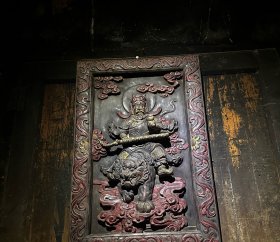 道教正财神赵公明木挂牌，做工精致，威武大气