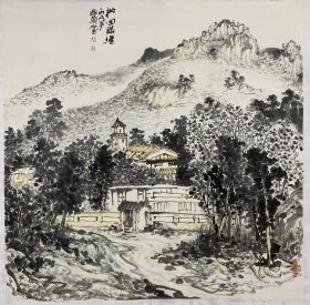 王国兴，尺寸68×68cm
1963年生，中国美术家协会会员，中国人民大学画院王国兴工作室导师，秦皇岛市美术家协会副主席，中国美术家协会河山画会会员，文化部中国民族书画杂志社副总编，中国青绿山水画院副院长，北京国画艺术家协会副主席，雄县美术家协会名誉主席。曾先后就读于清华大学美术学院、中国画研究院，作品多次参加国内外学术邀请展，并出版多部画集。