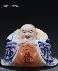 旧藏 清晚期粉彩弥勒佛造像