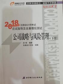 注册会计师2018教材东奥轻松过关1应试指导及全真模拟测试 公司战略与风险管理 上下册