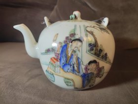 瓷茶壶（教子图）