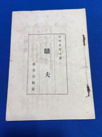 民国晨光出版社出版《骚夫》一册全，民国艳情小说