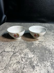 70年代，唐山瓷厂，情侣小碗一对