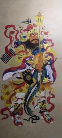木版年画 故宫门神 秦琼敬德一对 （70×138）cm 色彩庄重浓郁，体现皇家贵气 。线稿木版印，手工上色，描金工艺。
