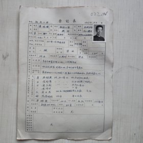 1977年教师登记表：高明健 新农民办小学/红卫人民公社新农大队18队 贴有照片