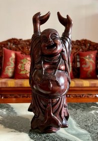 撑天弥勒笑佛·云南剑川木雕·90年代末期老物件·段国梁厂长时期作品