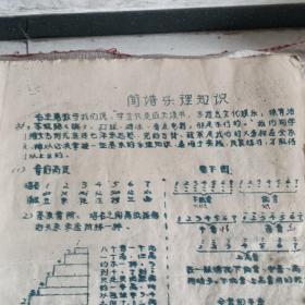72年高中音乐油印稀缺大16开40-50筒子页
