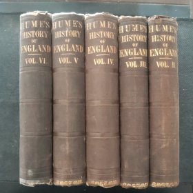 【英文原版书】The history of England 大哲学家休谟《英国史》六卷本，存2-6卷，缺第1卷 1858年出版