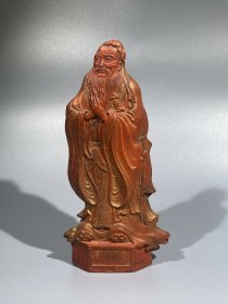 正宗徽州孔子朱砂摆件墨，重约408g，15×7.2×2.7cm